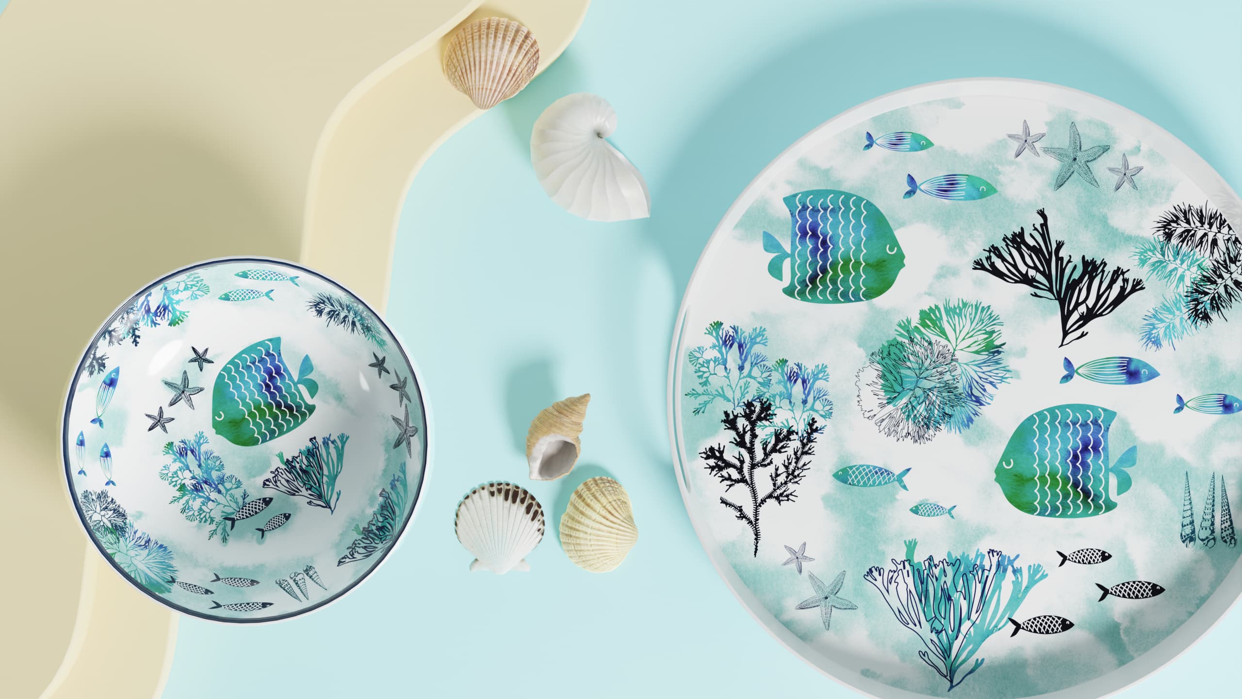 Caribbean collection in melamine-Les Jardins de la Comtesse en