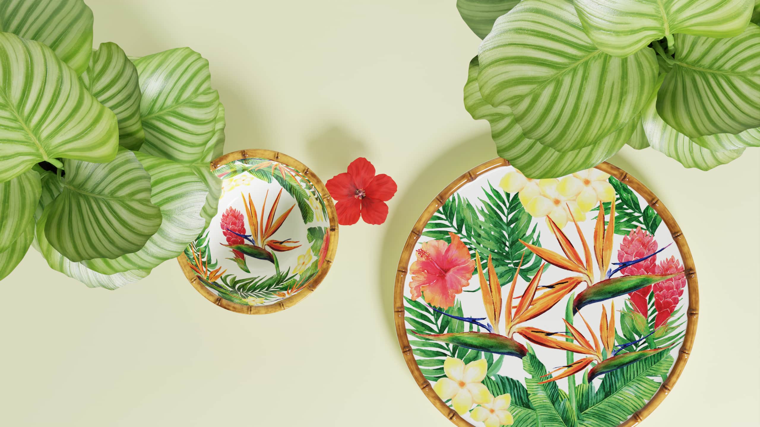 Exotic Flowers collection in melamine