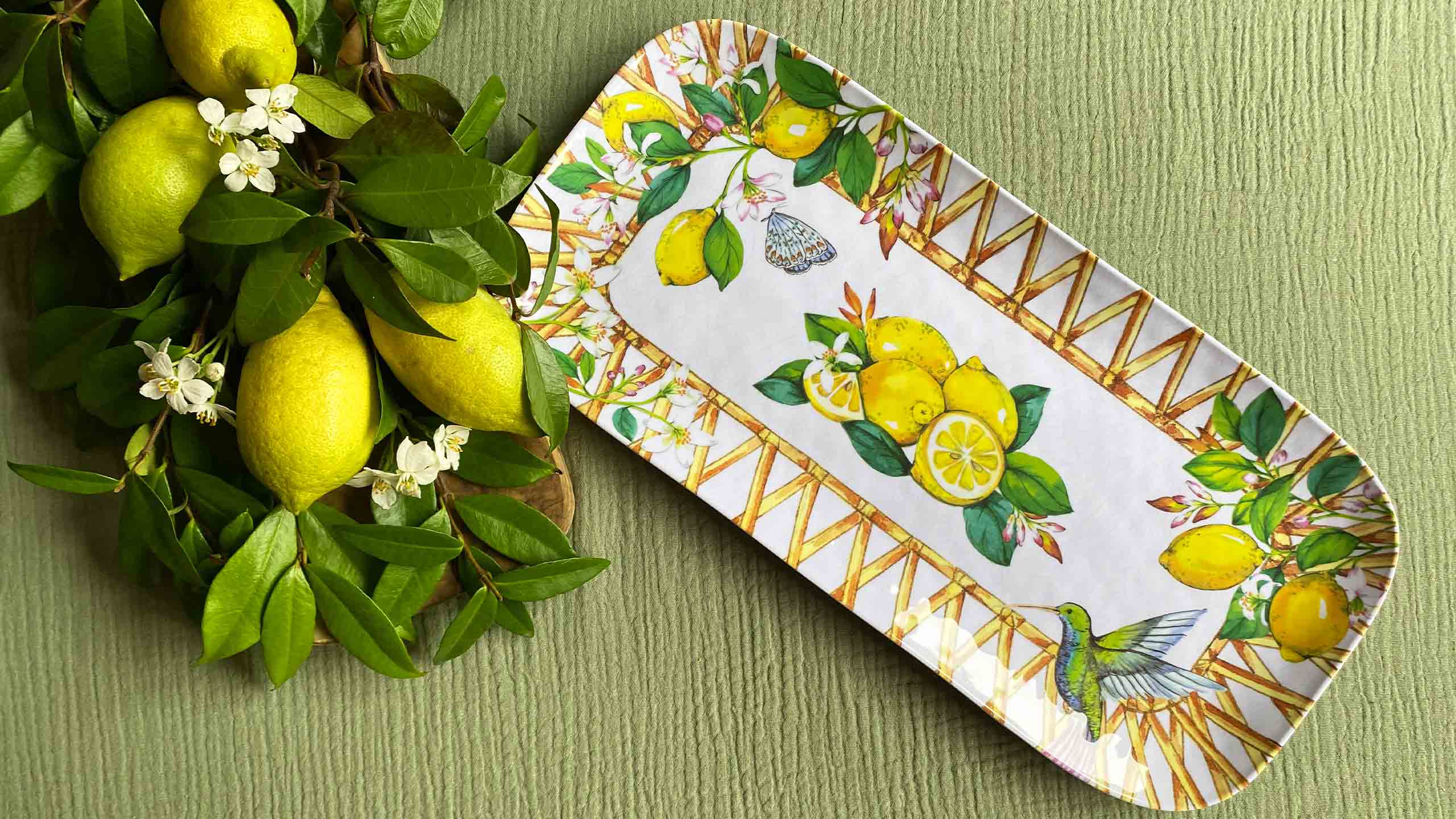 Dish and tray in melamine-Les Jardins de la Comtesse en