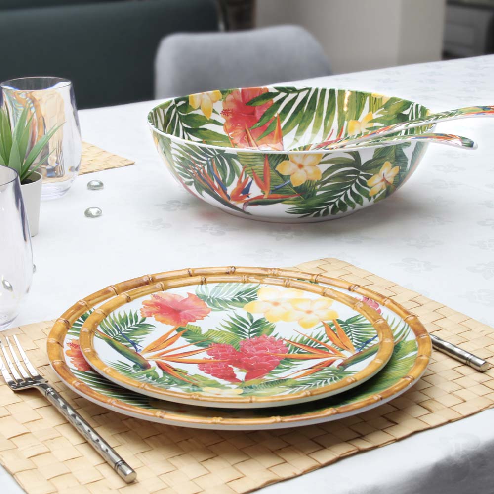 Small melamine dessert plate 23 cm - Exotic Flowers