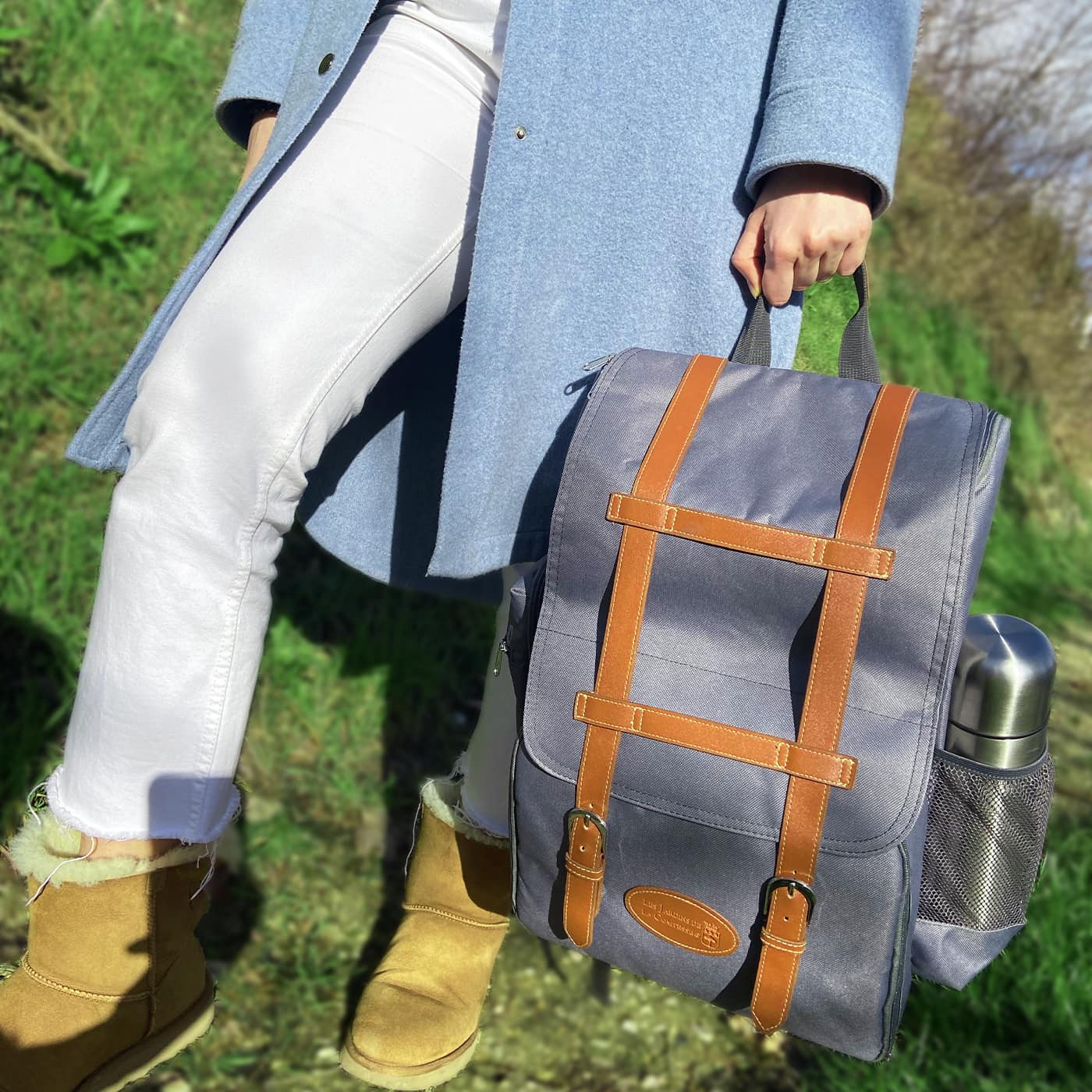 Picnic backpack "Escapade" Grey - 4 persons