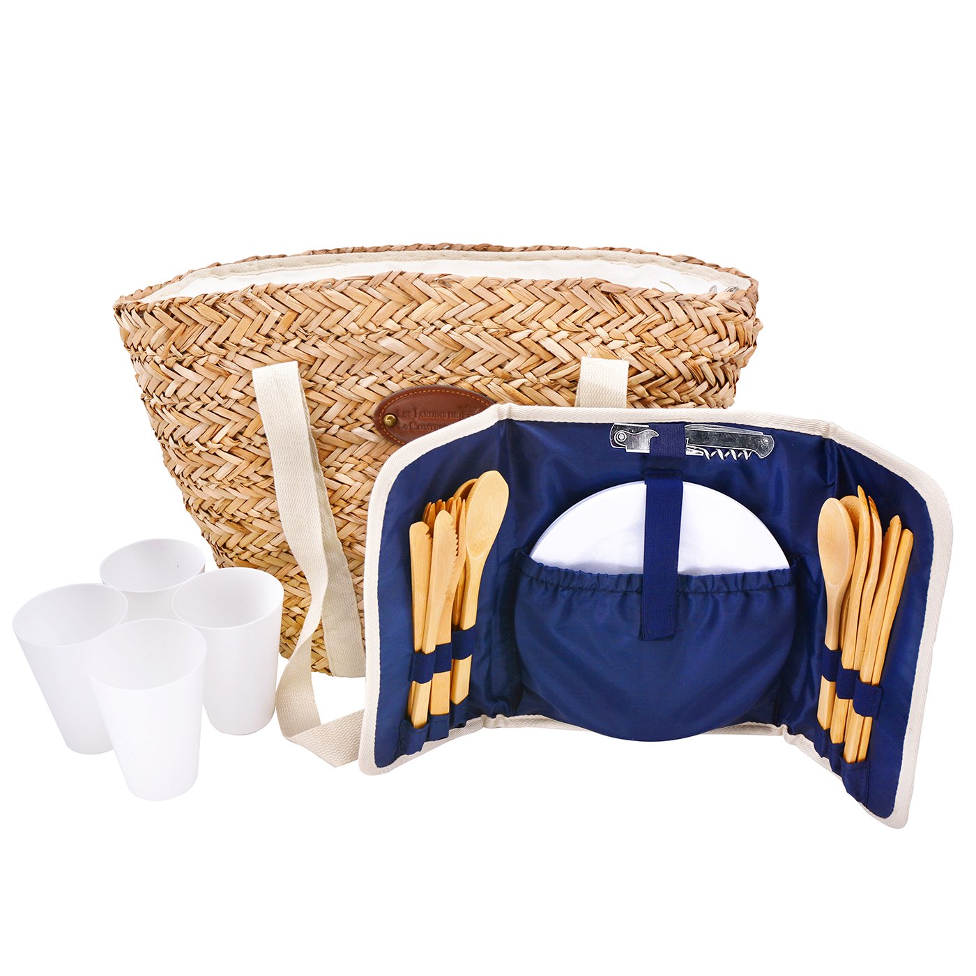 Beach Picnic Bag Riviera Linen - 4 persons