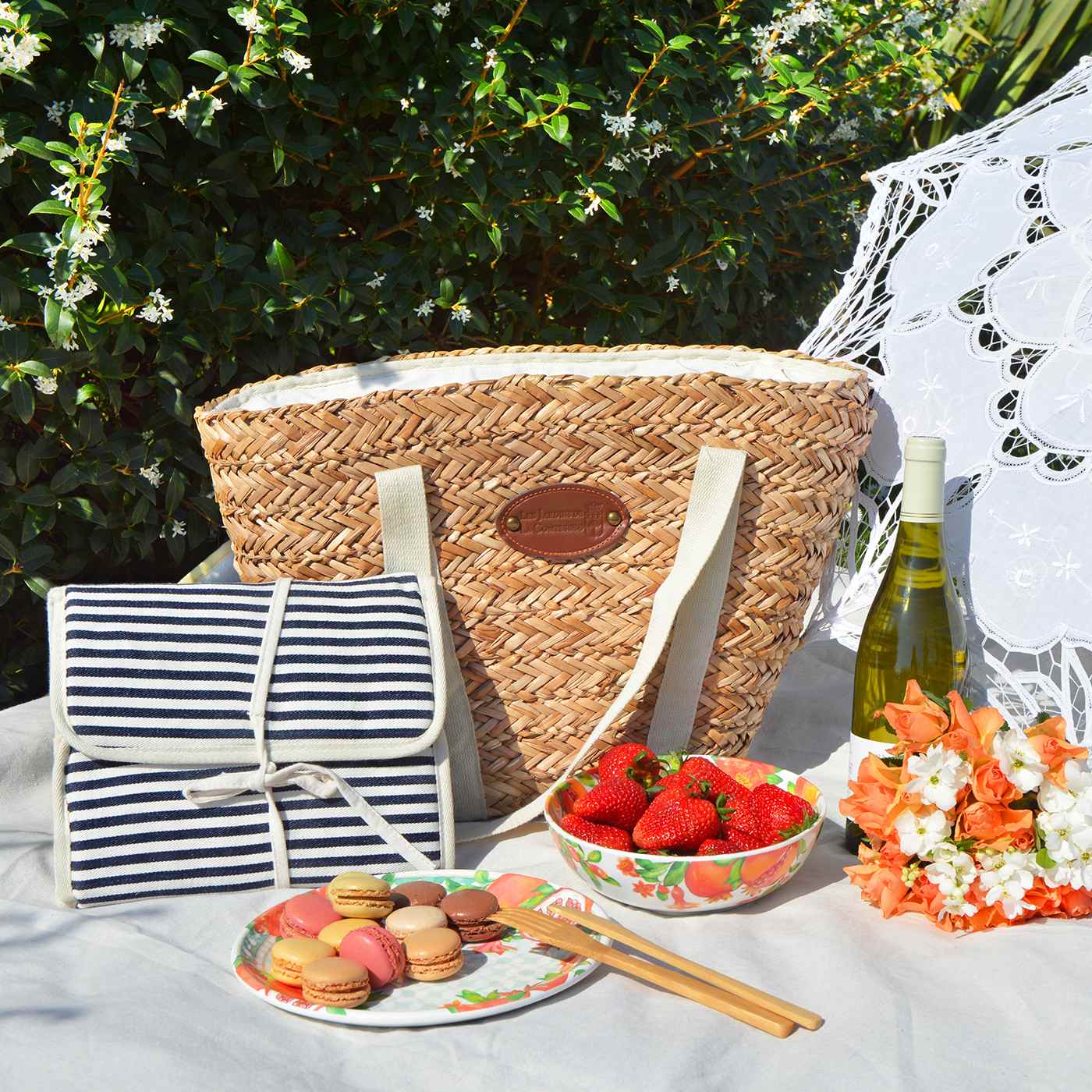 Beach Picnic Bag Riviera Linen - 4 persons