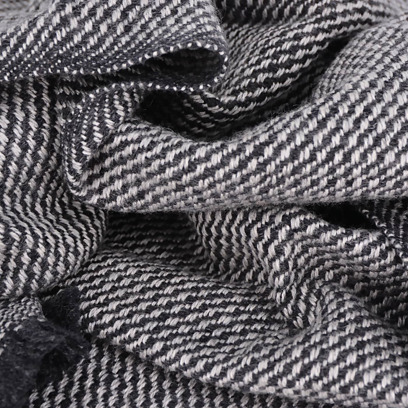 Men's Silver Grey / Anthracite Grey two-tone cashmere and wool scarf