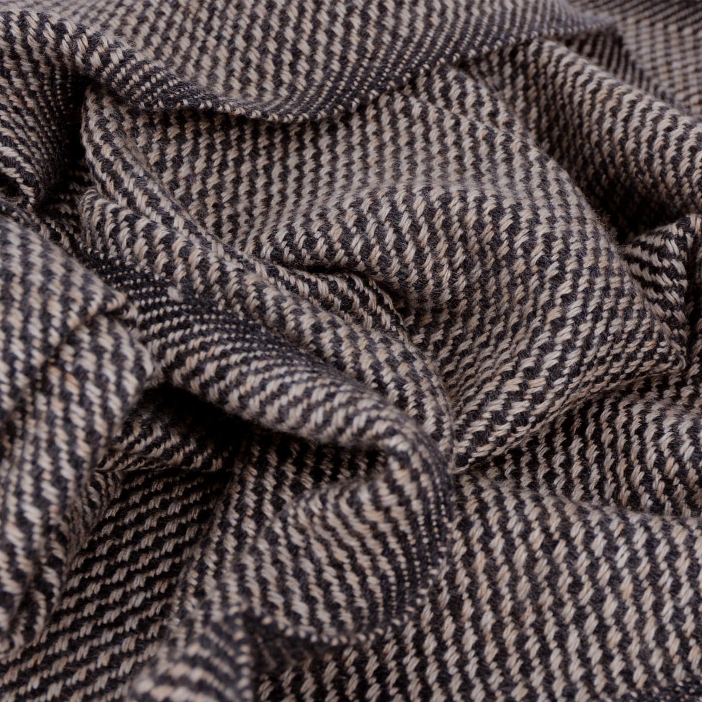 Men's Camel / Anthracite Grey two-tone cashmere and wool scarf