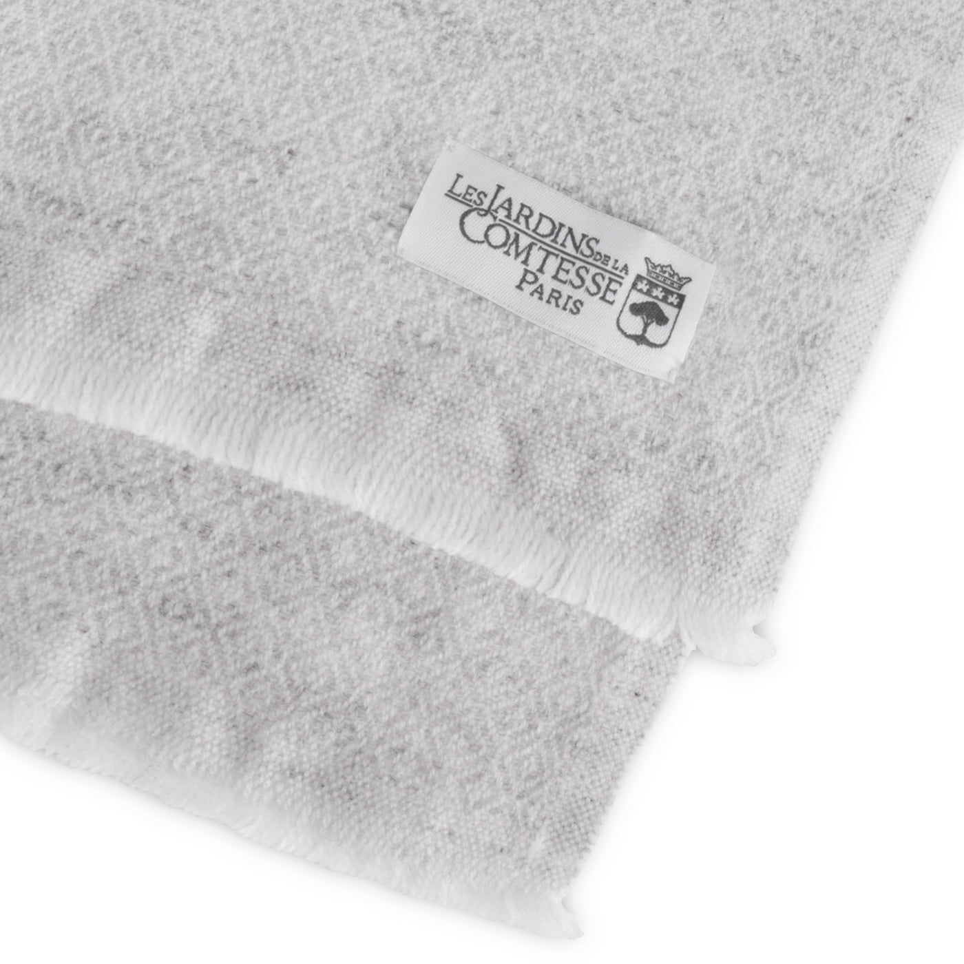 Men's silver grey cashmere and wool scarf - Diamond pattern