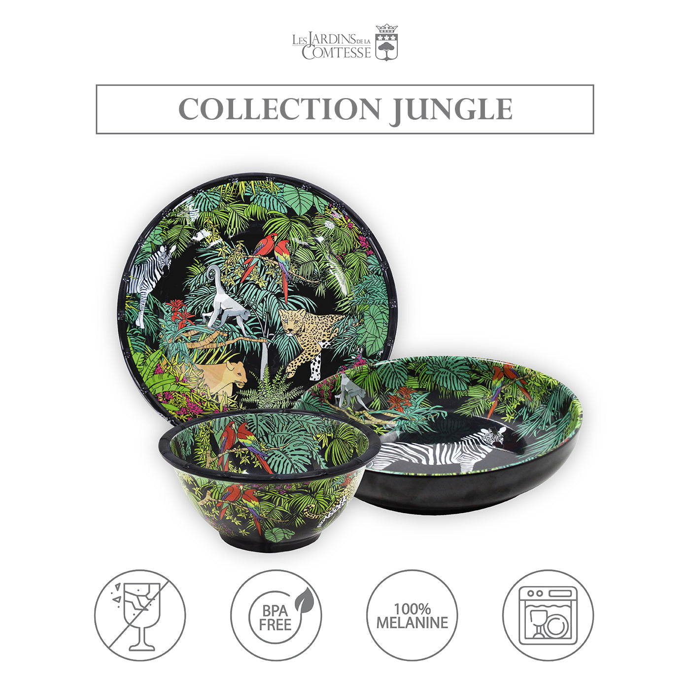 Soup / pasta plate in black melamine - Ø 20 cm
