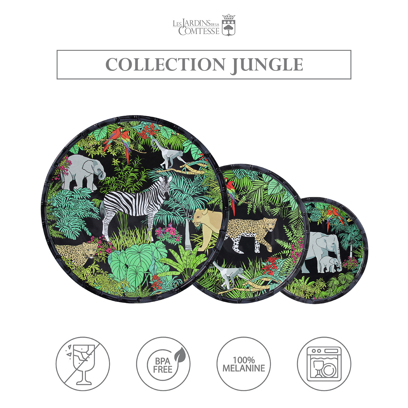 Small Dessert Plate - 100% melamine - 23 cm - Jungle