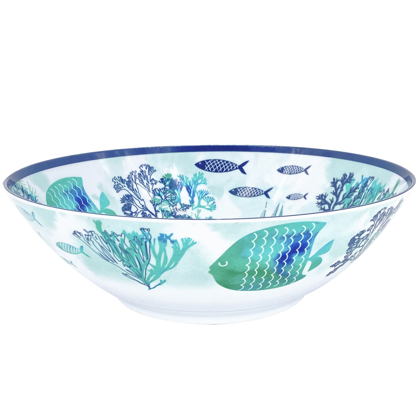 Small salad bowl in melamine with sea design - Ø 28 cm