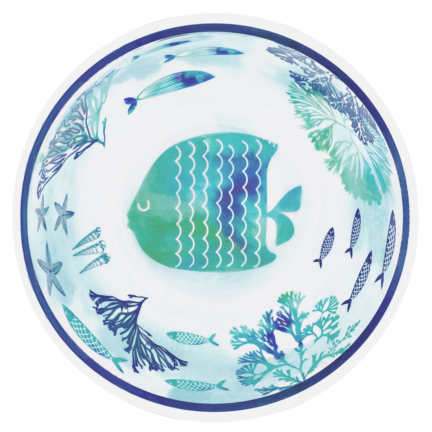 Small bowl in melamine with sea design - Ø 15 cm