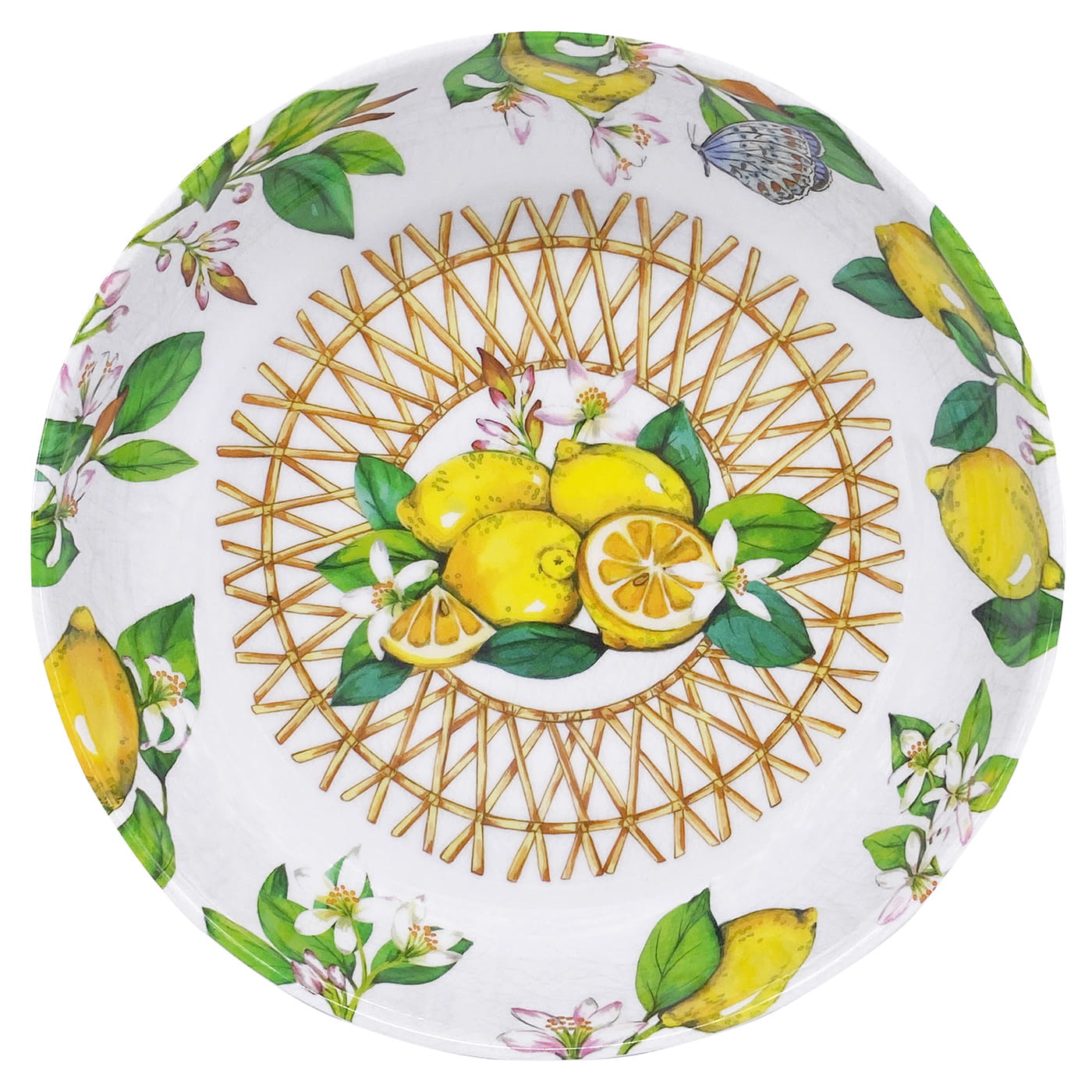 Soup / pasta plate in melamine with lemons - Ø 20 cm