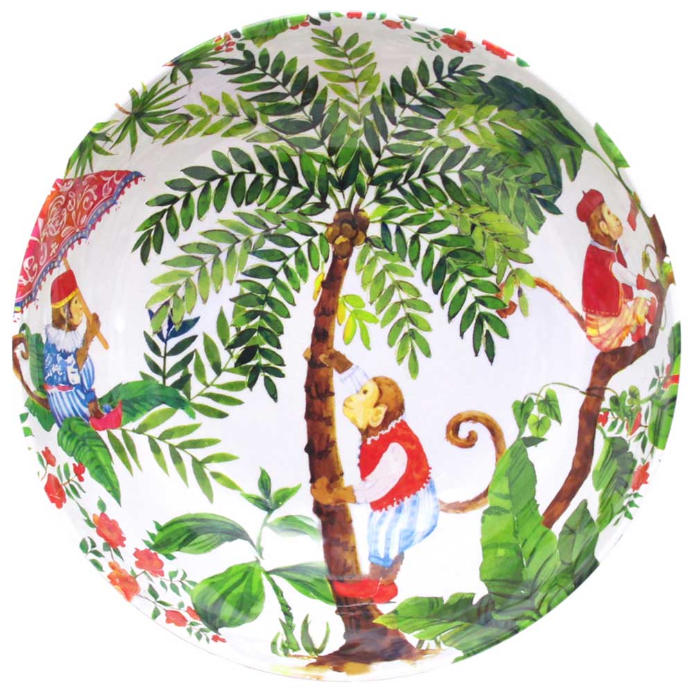 Large salad bowl in melamine with monkeys - Ø 31 cm