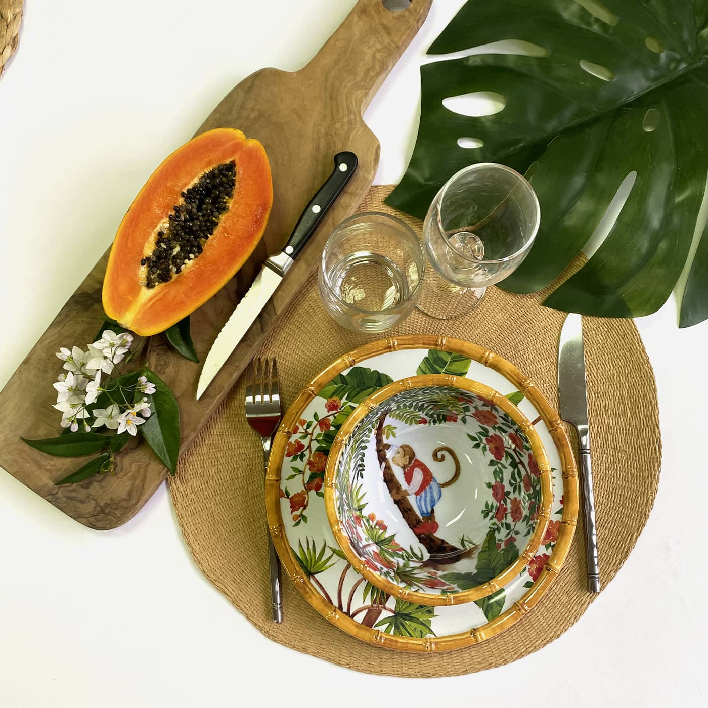 Small bowl in melamine with monkeys - Ø 15 cm