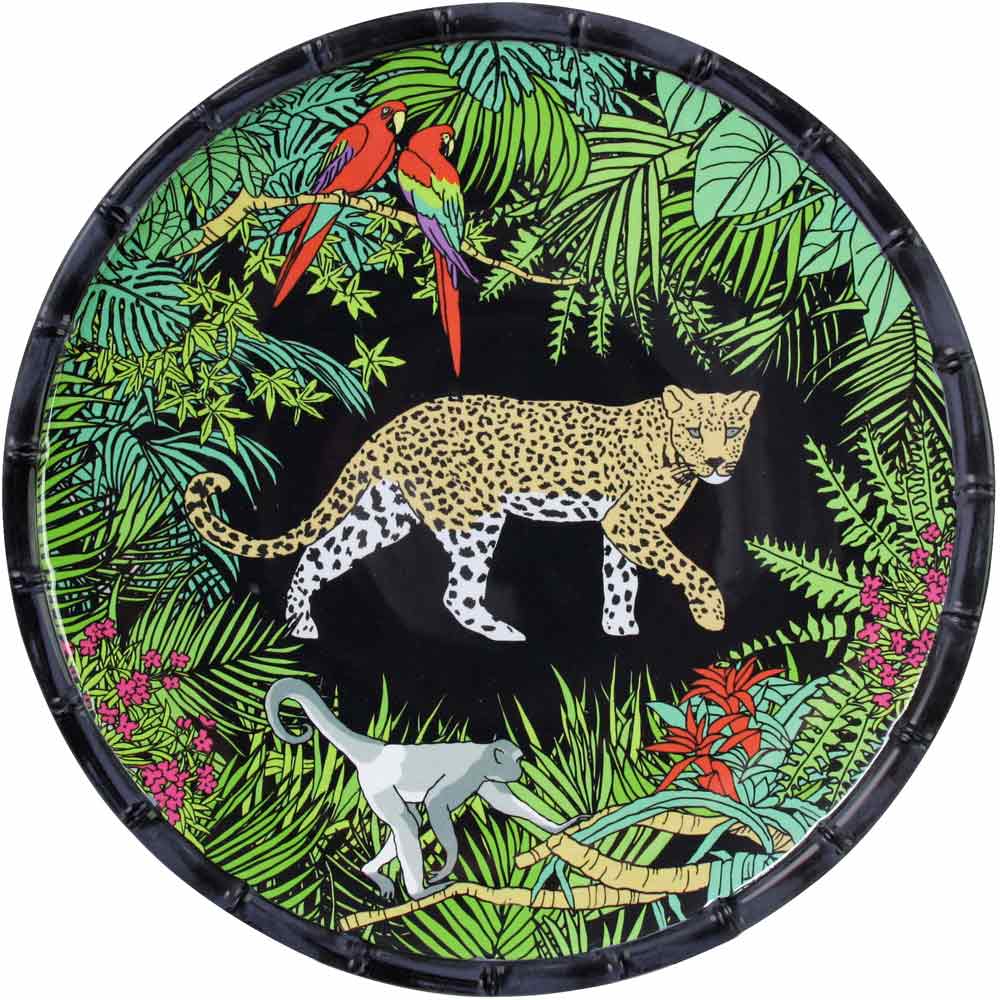 Large dinner plate in black melamine - Ø 28 cm