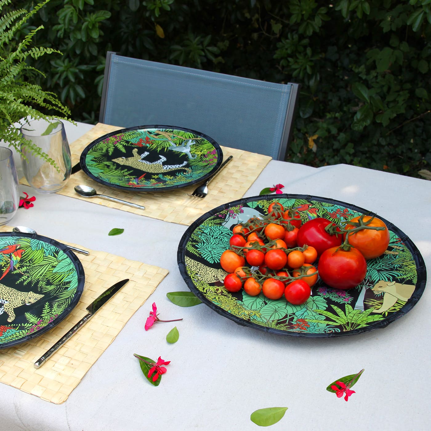 Round black melamine serving dish - Ø 35,5 cm