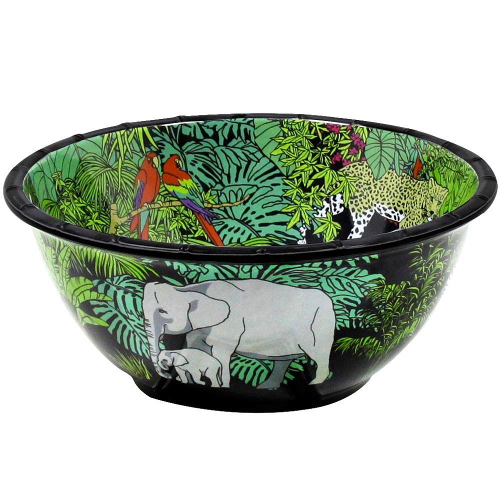 Deep salad bowl in black melamine - Ø 25 cm