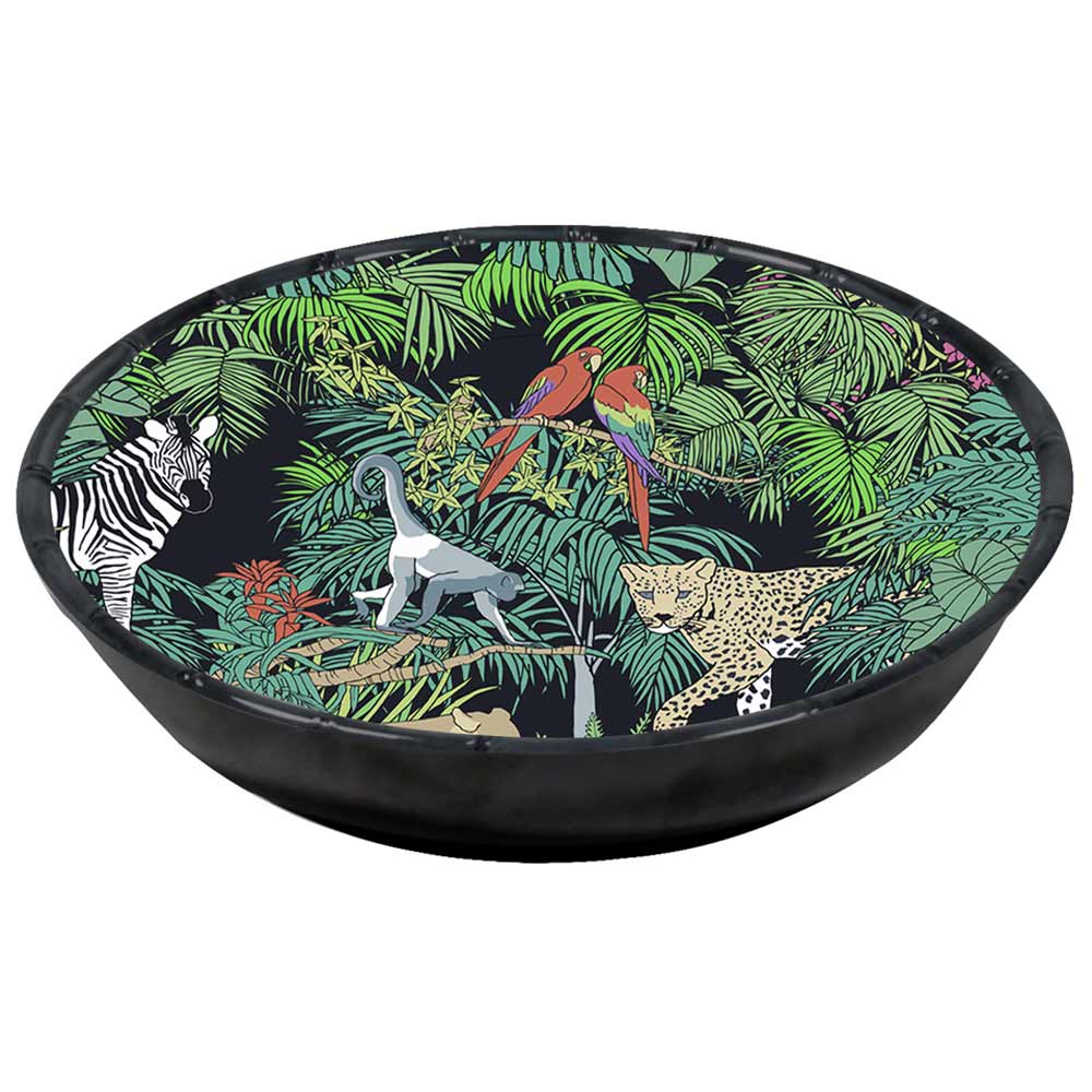 Large soup / pasta plate in black melamine - Ø 23 cm