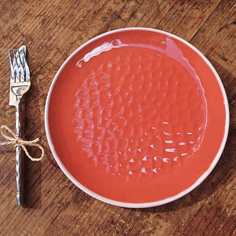 Small melamine plate - Coral Red. 2 pieces