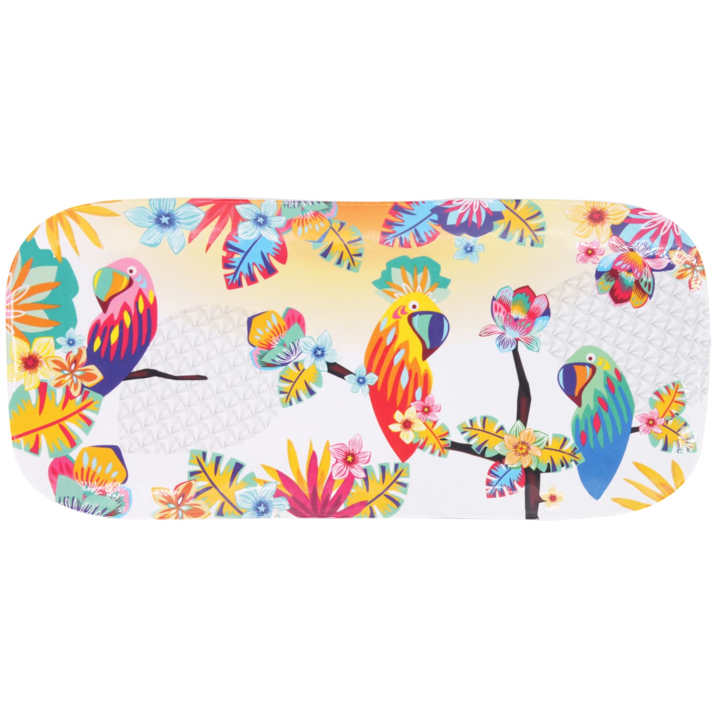 Large rectangular platter in melamine with toucans - 37,5 x 17 cm
