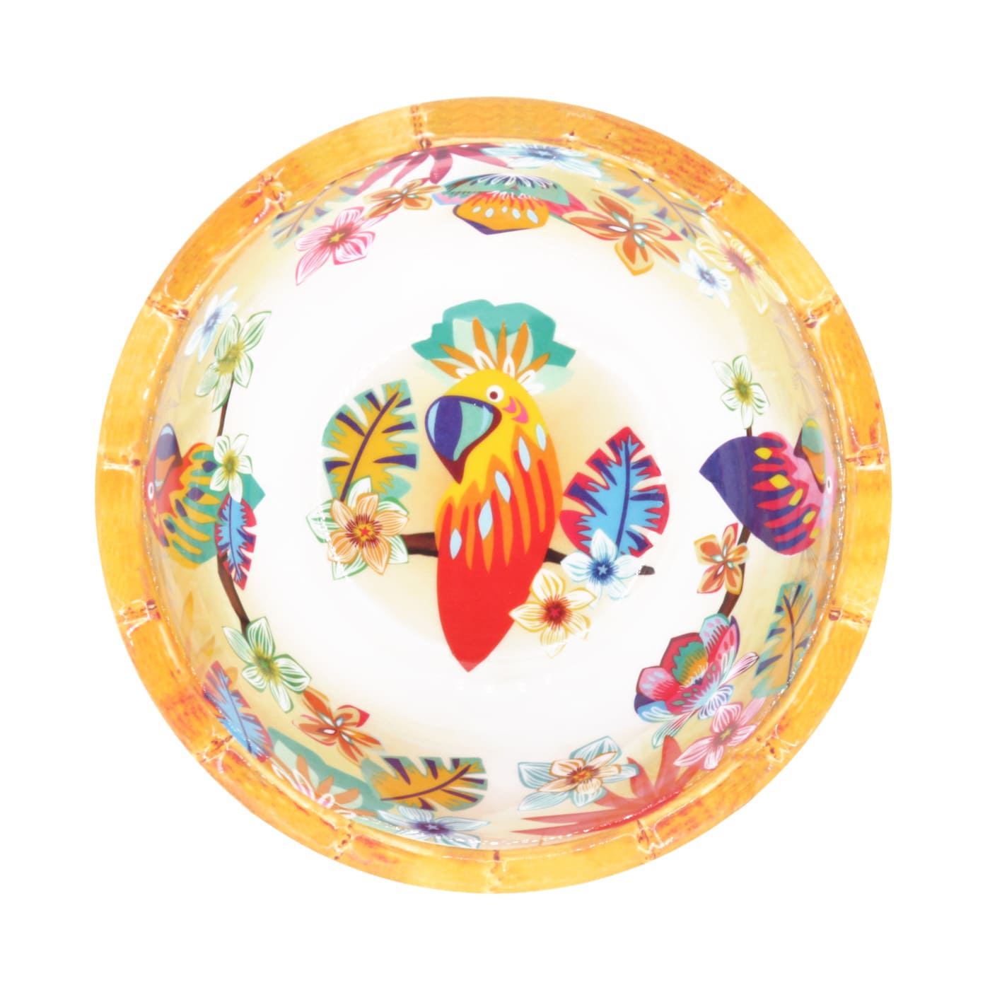 Small bowl in melamine with parrots - Ø 15 cm