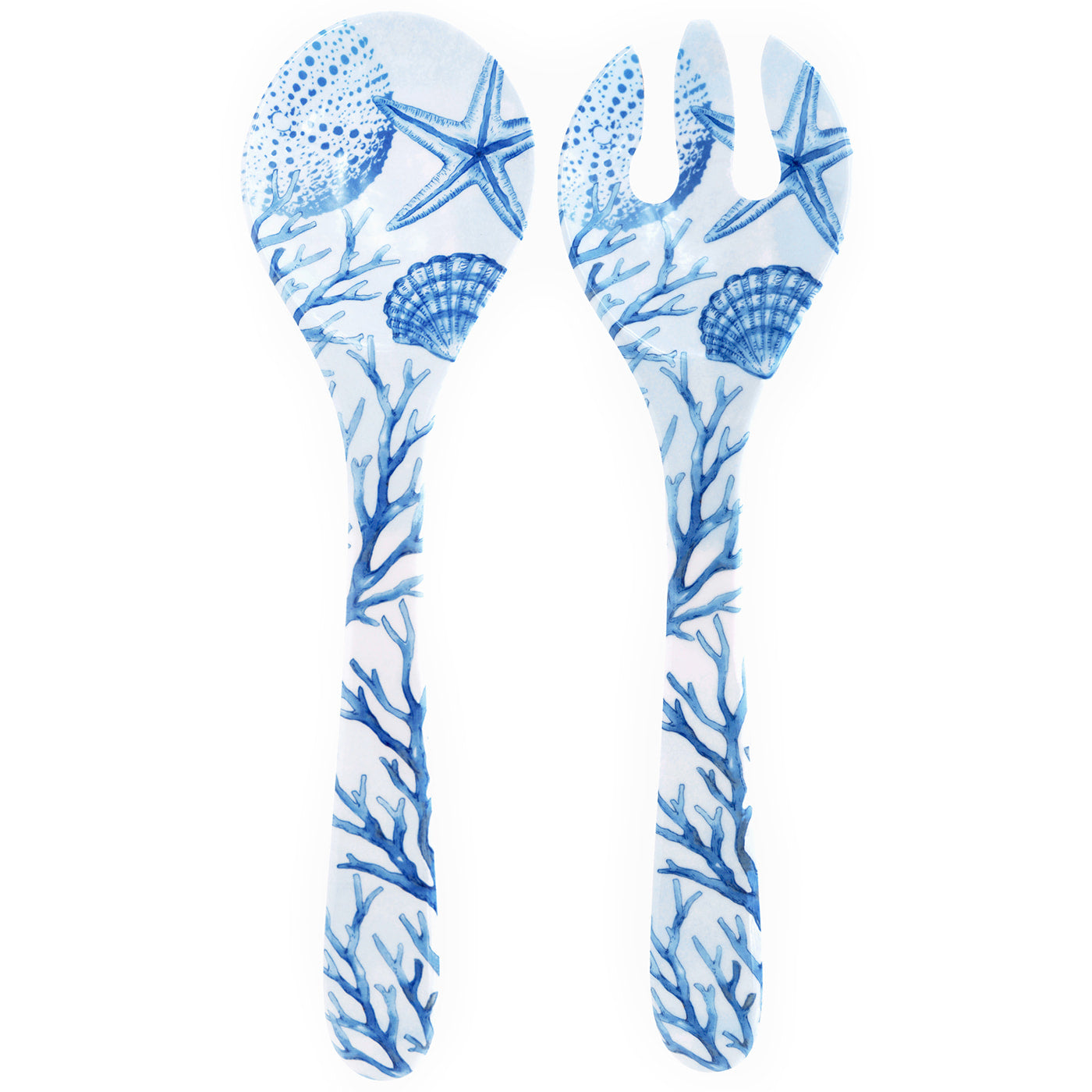 Coral melamine salad servers - 33 cm