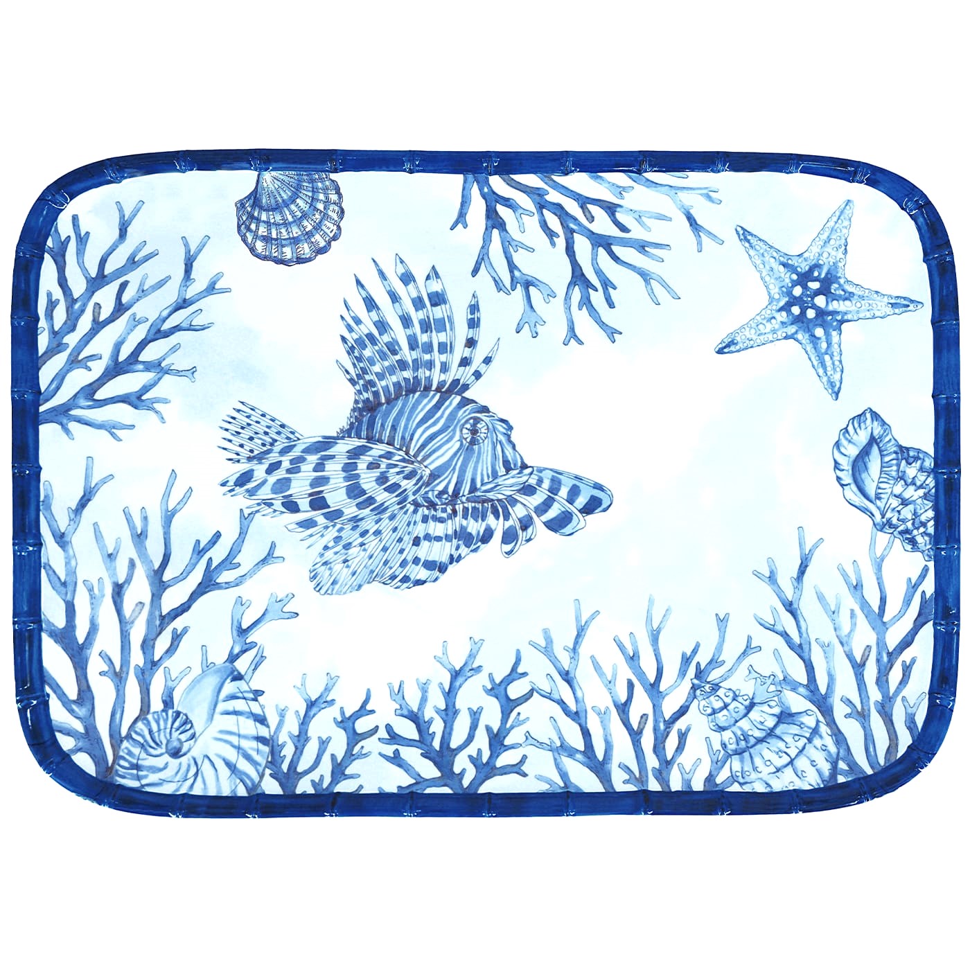 Large rectangular display tray in coral melamine - 45 x 32 cm