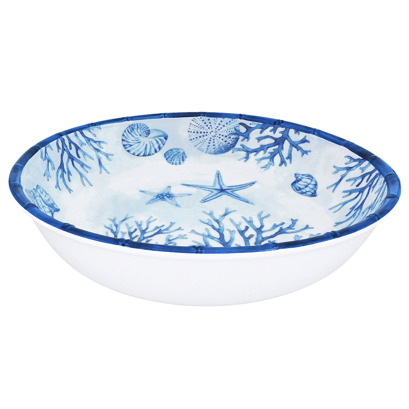 Large coral melamine soup plate - 23 cm