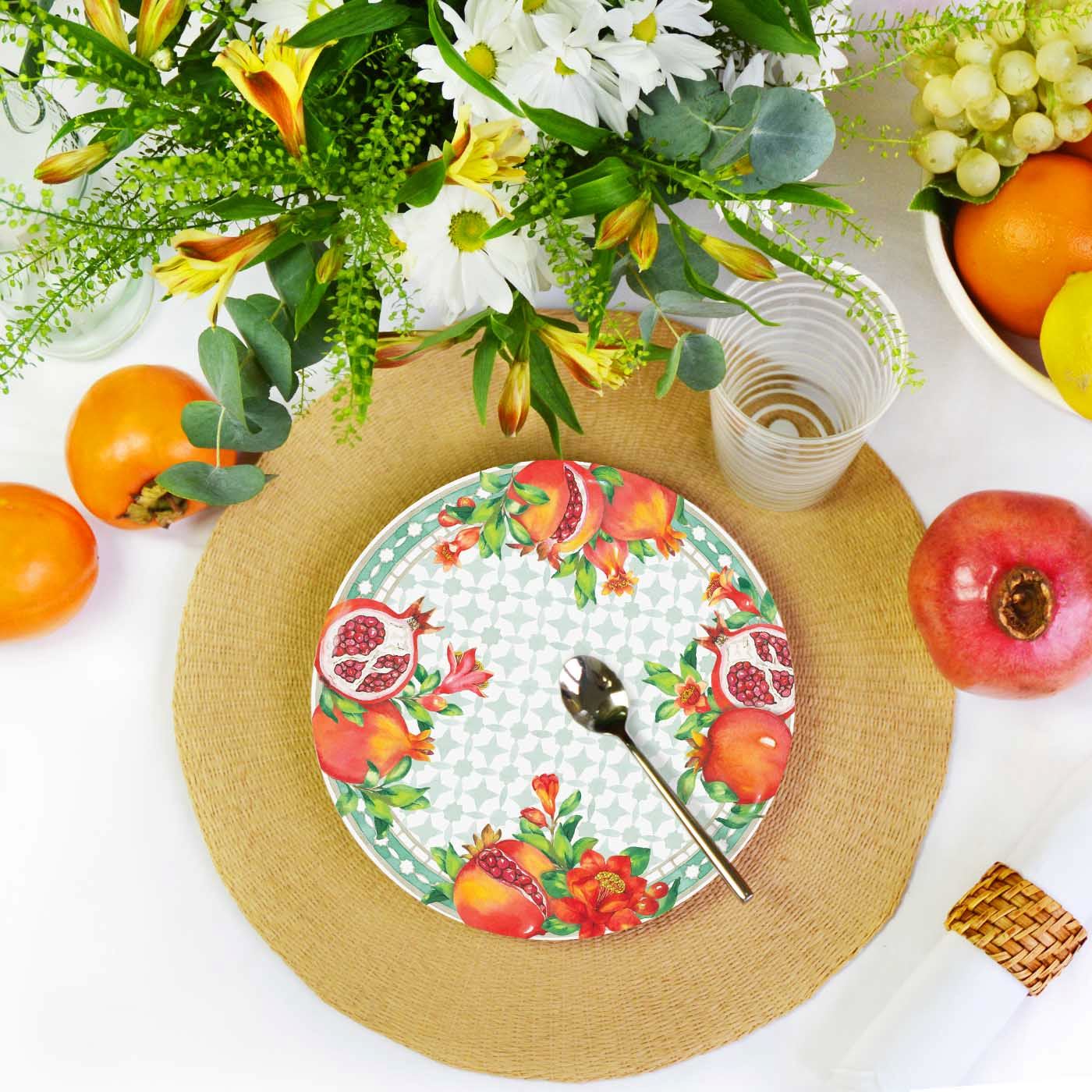 Small Melamine Dessert Plate Pomegranate - Ø 23 cm