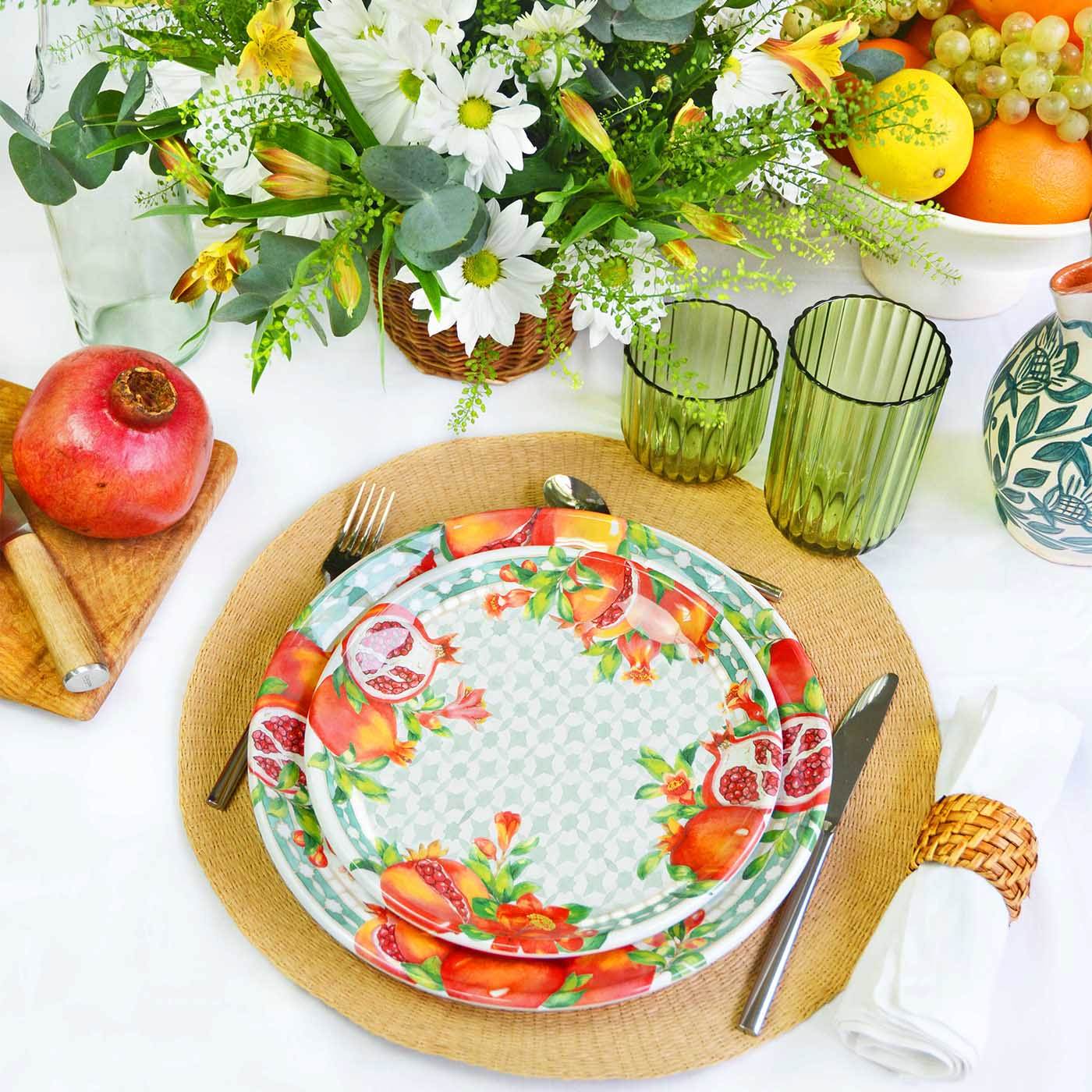 Small Melamine Dessert Plate Pomegranate - Ø 23 cm