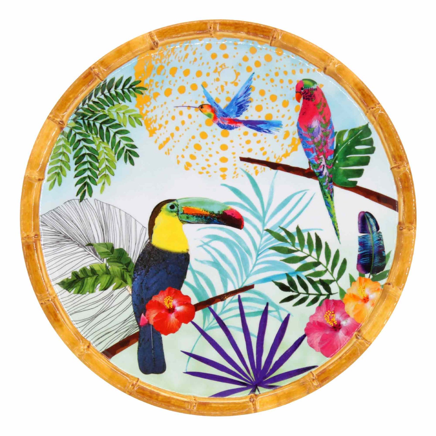 Small dessert plate in melamine - 23 cm - Toucans of Rio