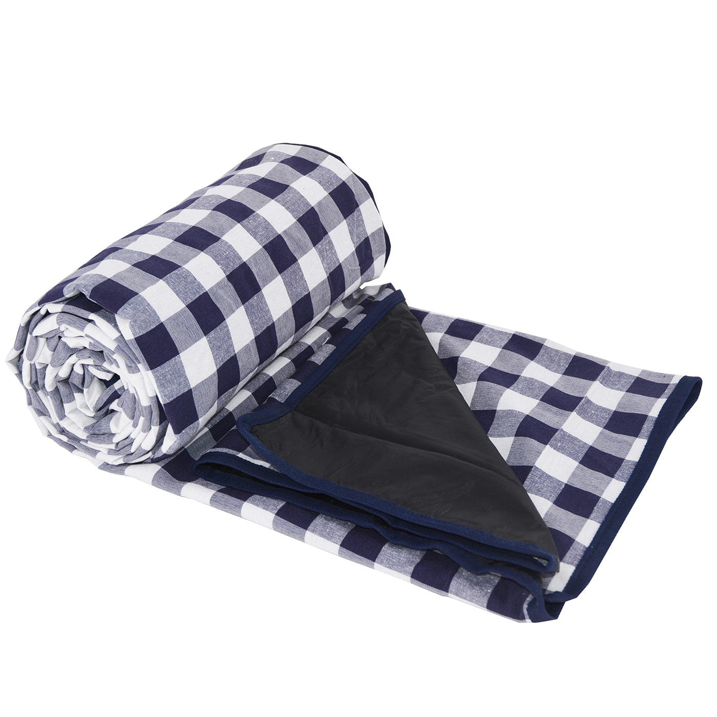 Waterproof picnic blanket white and blue tiles