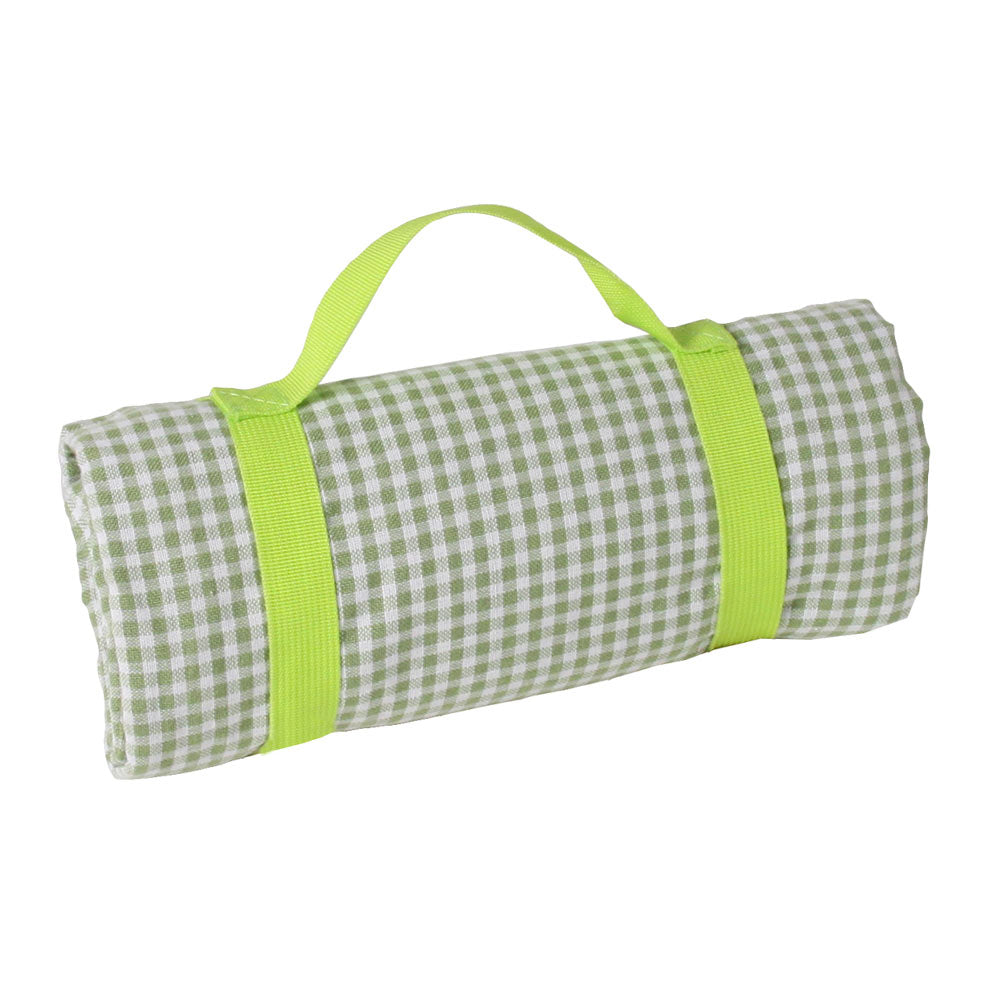 Waterproof picnic blanket green apple gingham