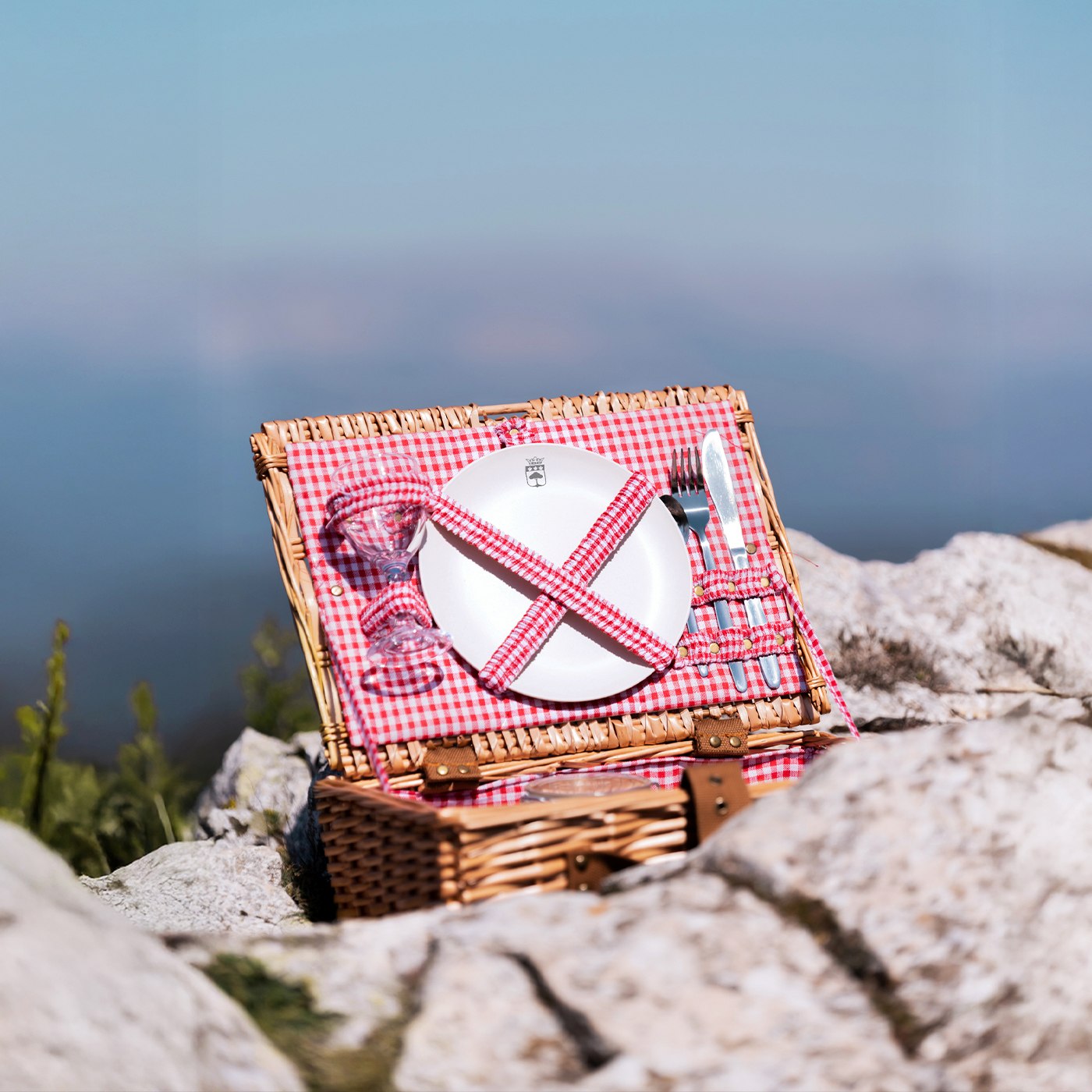 Picnic basket Solo red gingham - 1 person