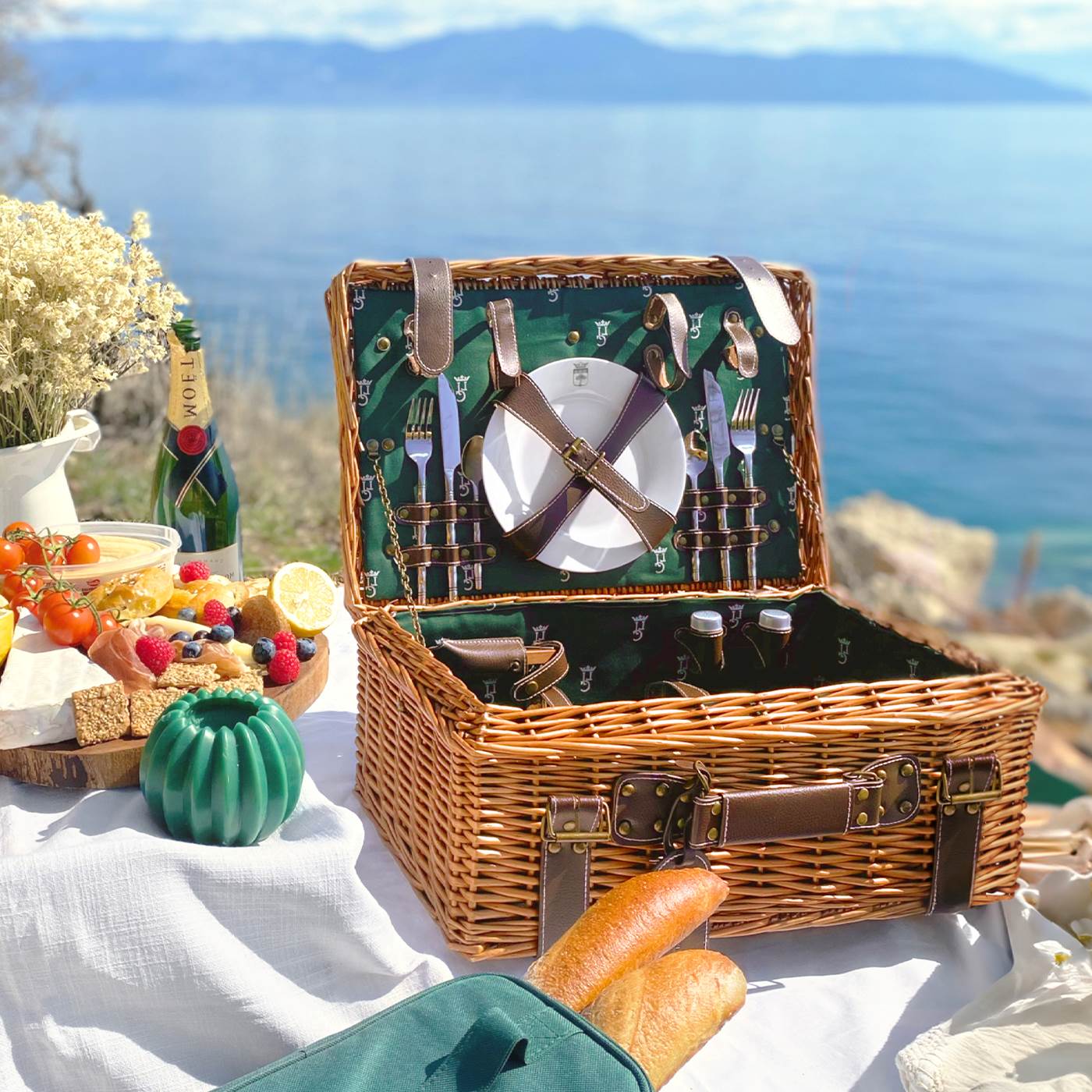 Prestige Picnic Hamper Champs-Elysées green - 2 person