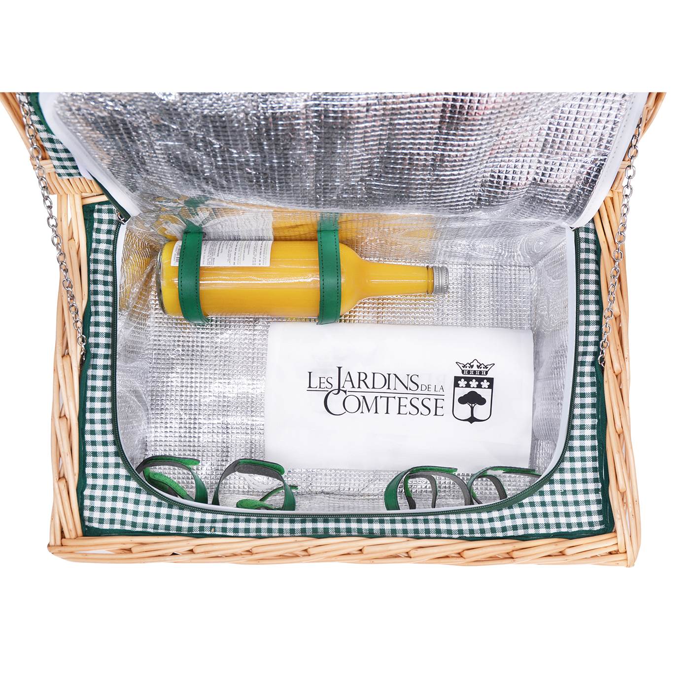 Wicker Picnic Basket Marly Green - 4 persons