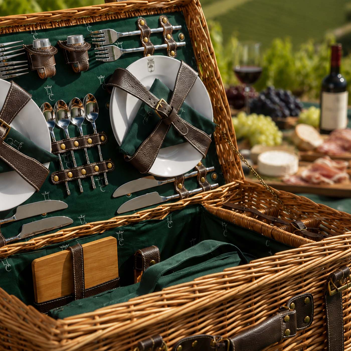 Prestige Picnic Hamper Champs-Elysées green - 4 person