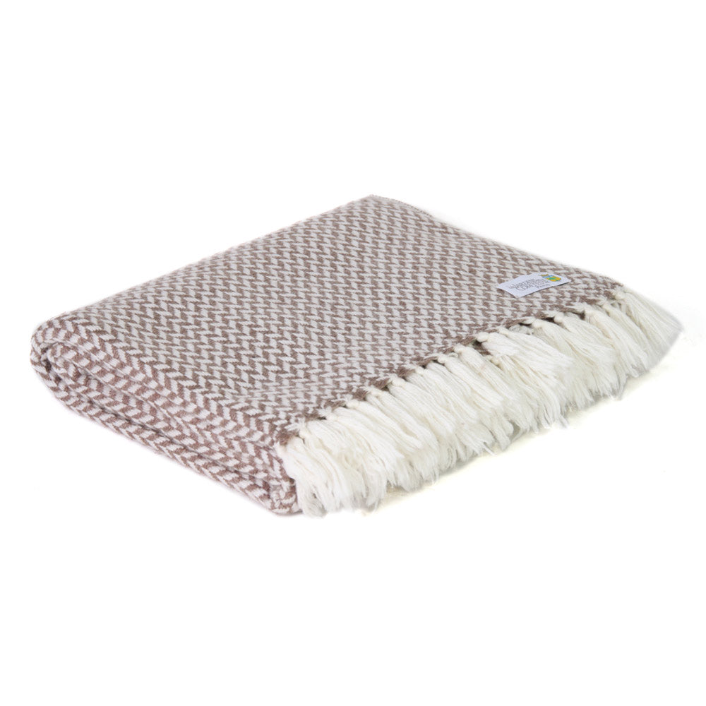 Comfortable throw in cashmere and wool: Chestnut / Brown - 130 x 230 cm