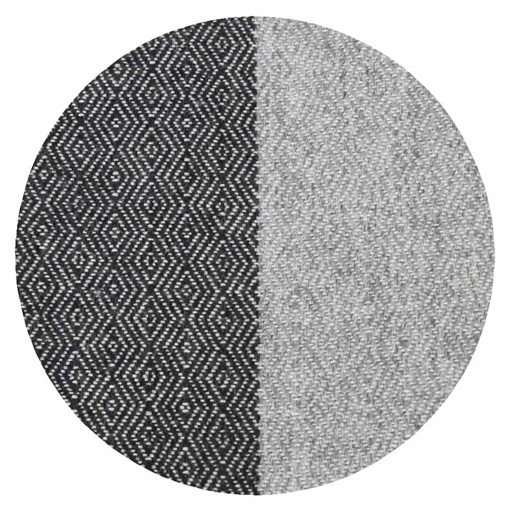 Throw in cashmere and wool - Grey diamond pattern - 130 x 230 cm