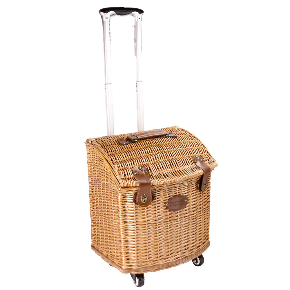 Picnic basket on wheels gray fabric "Concorde" - 4 person