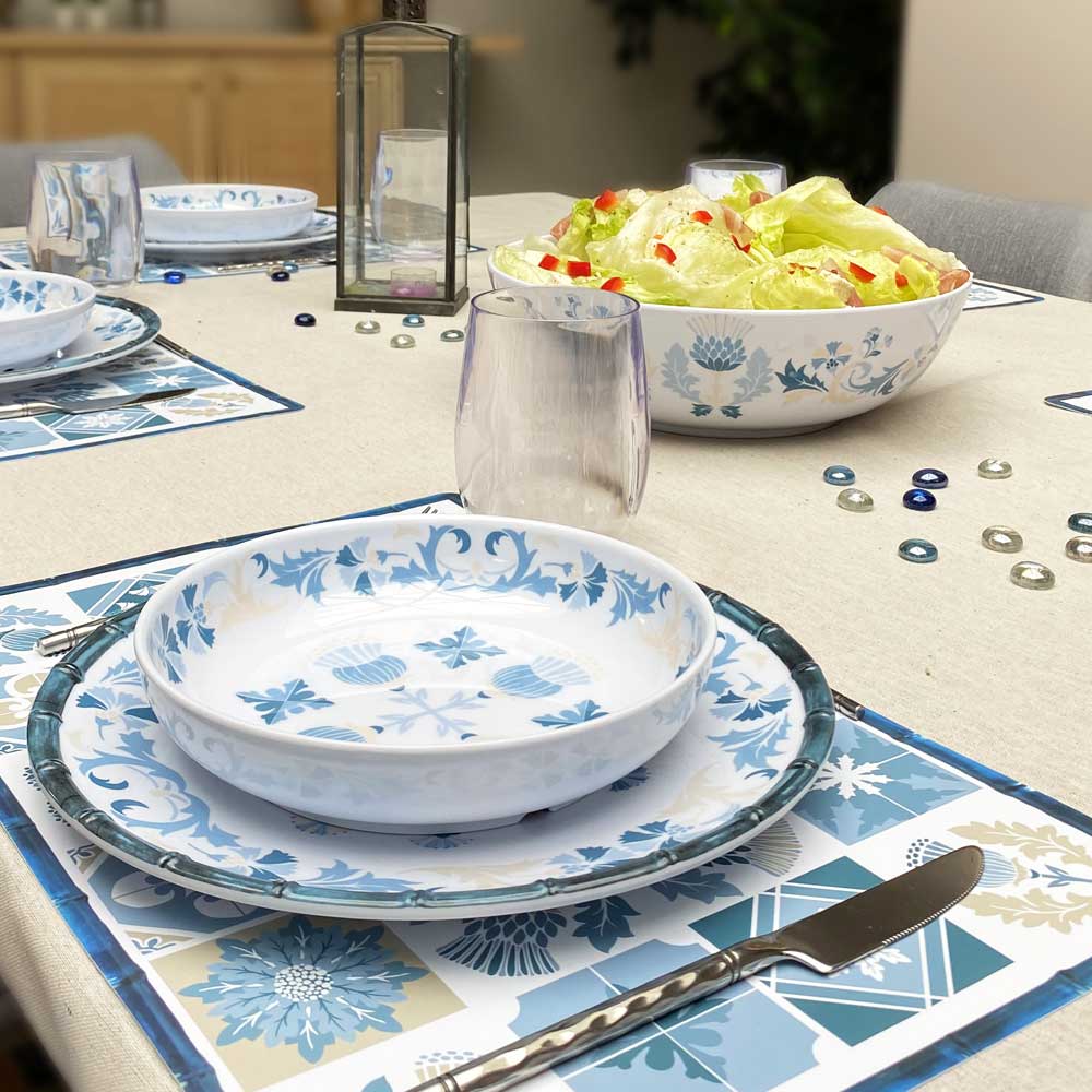 Large salad bowl in melamine with lisbon design - Ø 31 cm