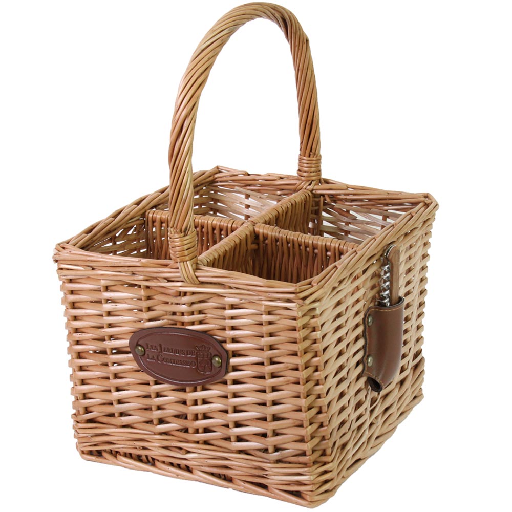 Empty Wicker bottle basket - 4 racks