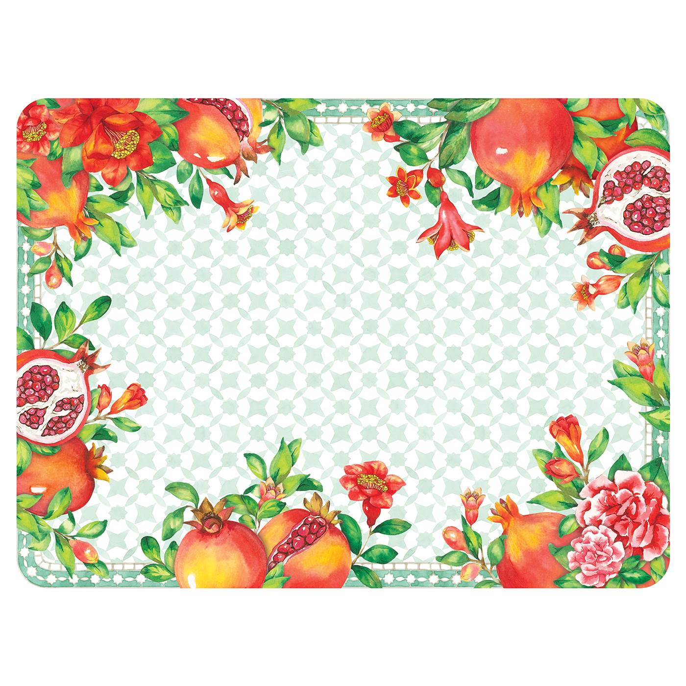 Rectangular placemat (40 x 30 cm) with pomegranate - Set of 6