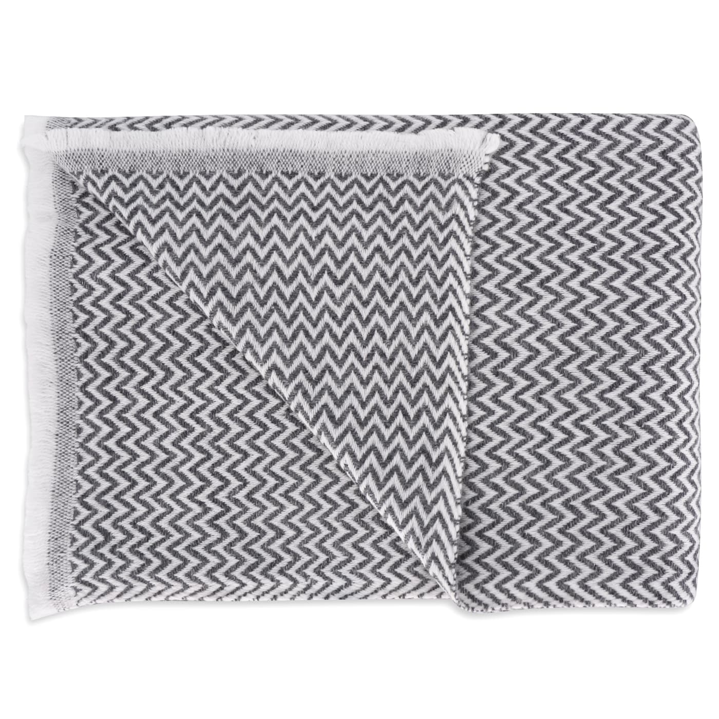 Women's stole/pashmina in Anthracite grey Herringbone pattern