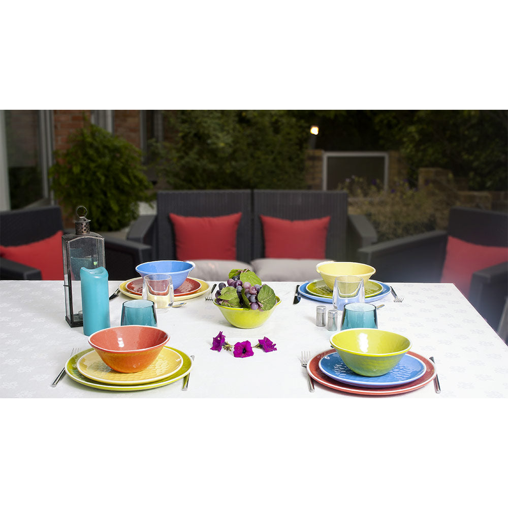 Large melamine dinner plate - Blue. 2 pieces