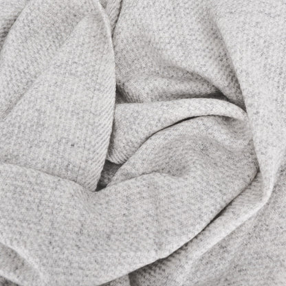Men's & Women's Cashmere & Wool Scarf 40 x 190 cm - Silver Grey / White