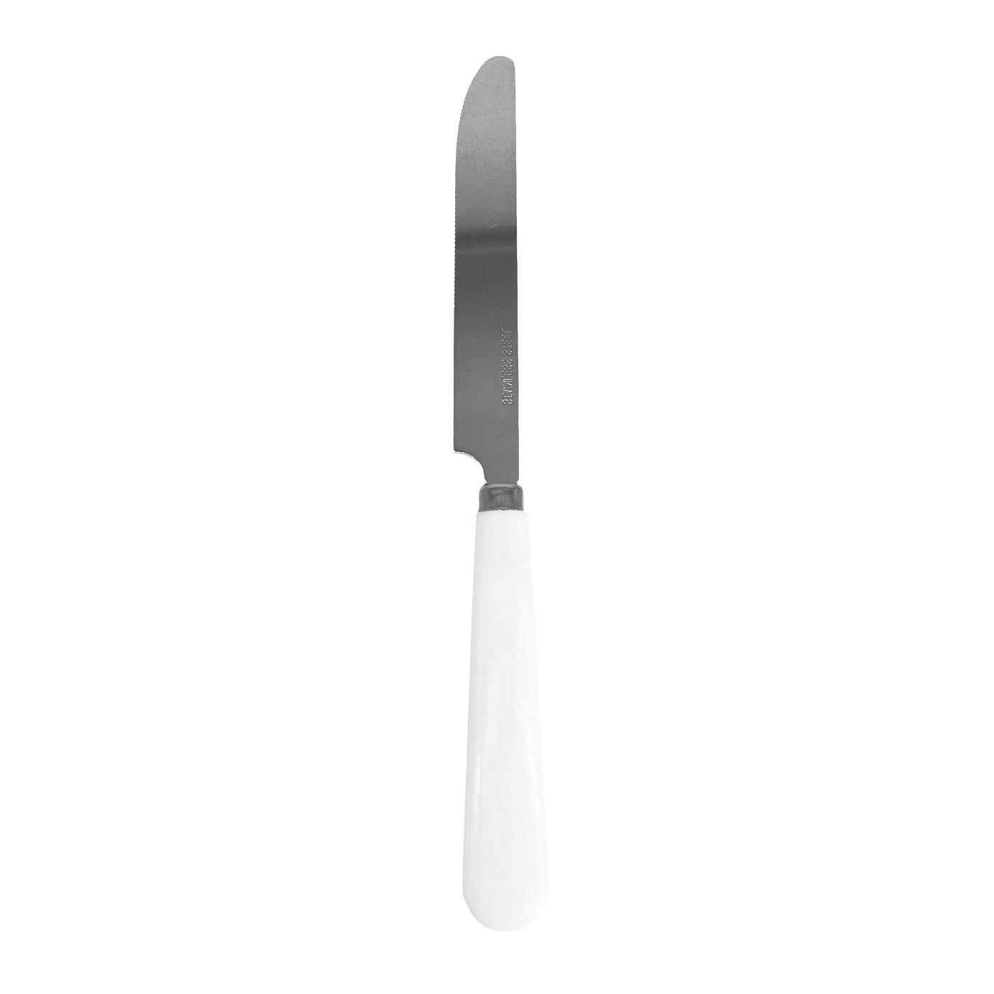 Thin stainless steel knife, white melamine sleeve