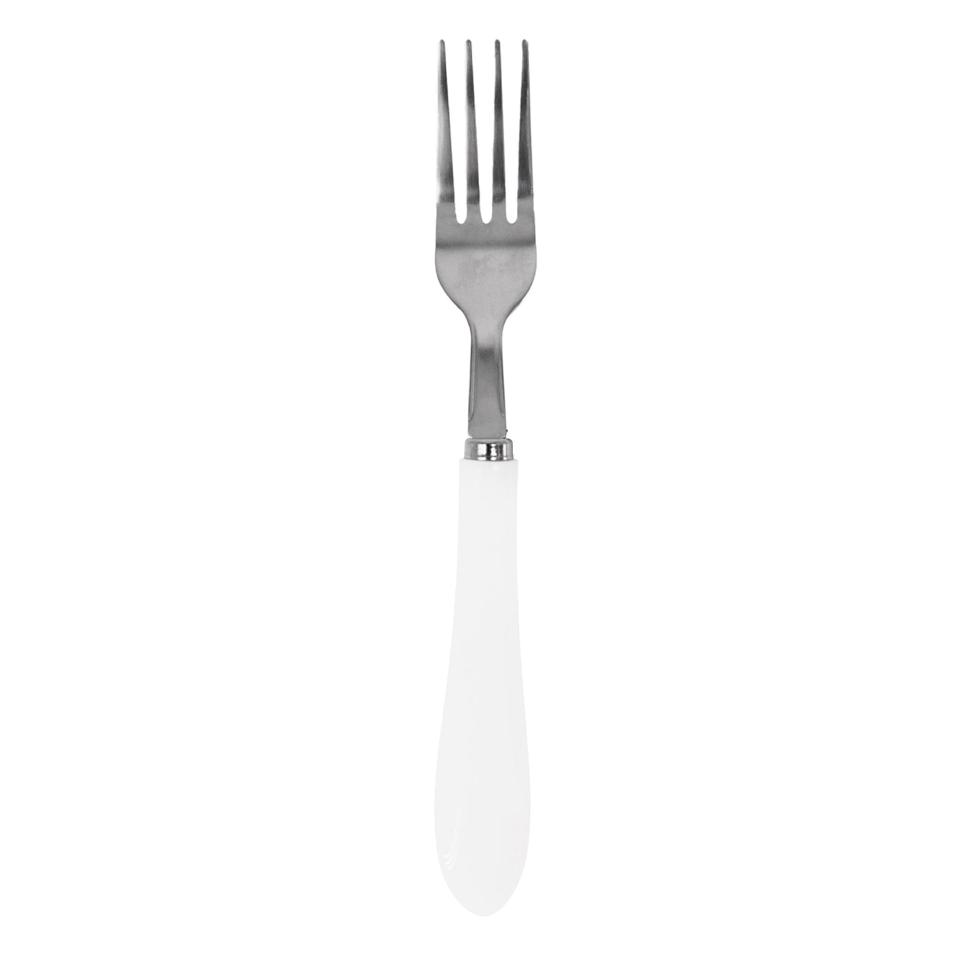 Thick stainless steel fork, white melamine sleeve