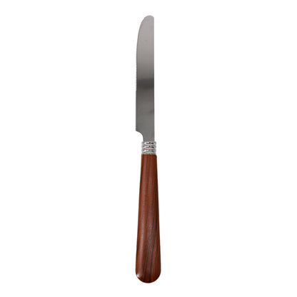 Brown imitation wood triple-ring knife