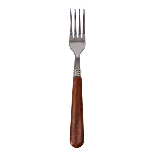 Brown imitation wood triple ring fork