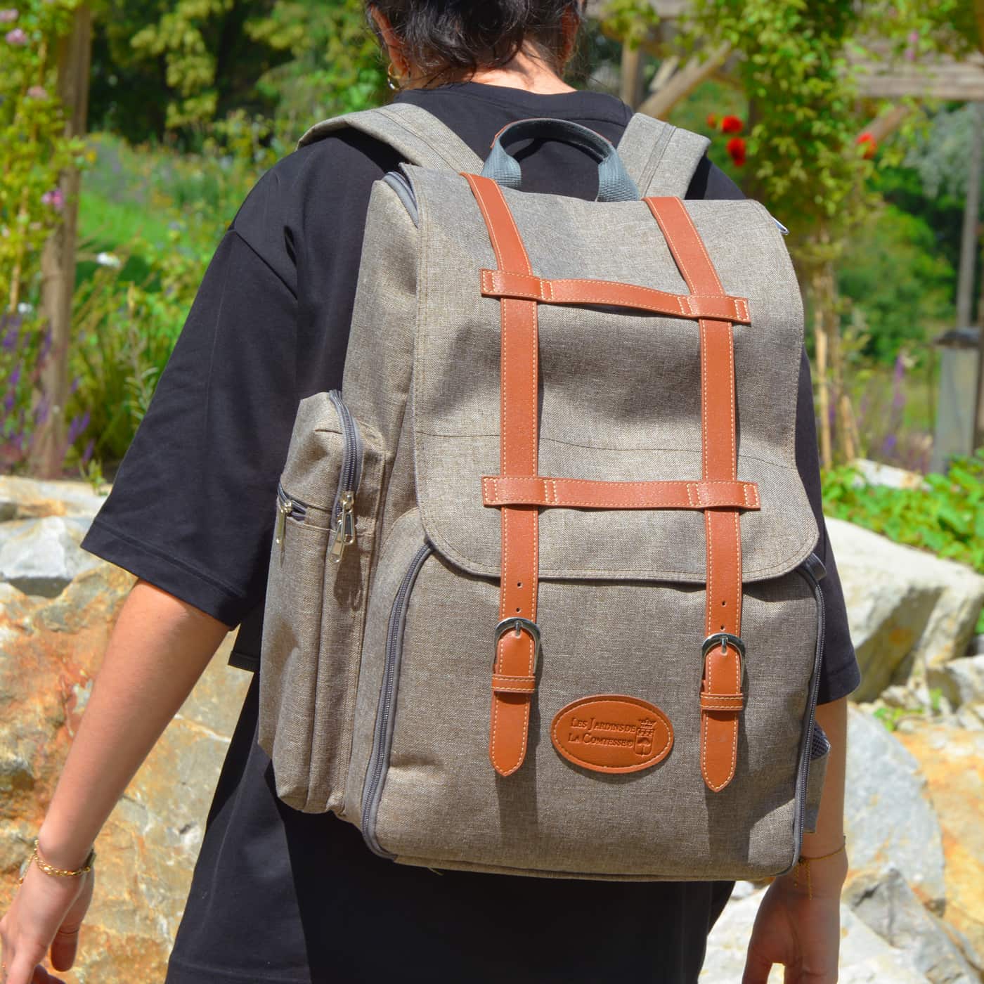 Picnic backpack "Escapade" Brown - 4 persons